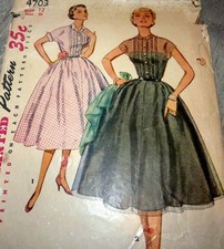 LOVELY VTG 1950s DRESS Sewing Pattern 12/30