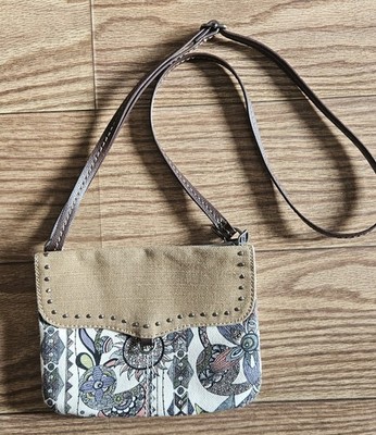 Sak Sakroots Floral Owl Print Canvas Crossbody Bag