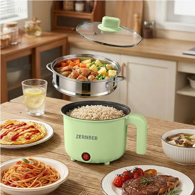 1.8L GREEN ELECTRIC RICE MULTI COOKER HOT POT NON-STICK STAINLESS-STEEL STEAMER