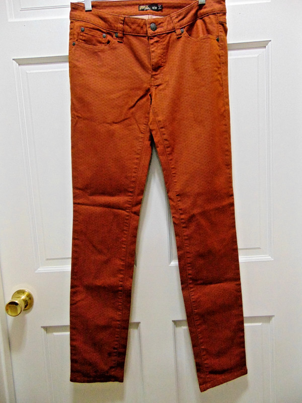 PRANA DESIGNER ORANGE STRETCHY WOMEN'S  SKINNY JEANS SIZE 8/29 NWOT