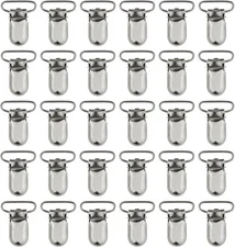 50pcs 1" Pacifier Suspender Clips, Marrywindix Clips for Silver 