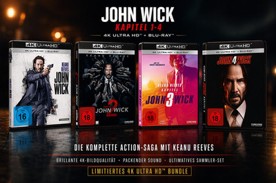 John Wick: Kapitel 1-4 Saga / 4K Utra HD + Blu-ray Action-Bundle # UHD+BD-NEU