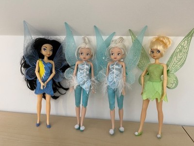 Disney offizielle seltene 4 x 12'' Flatterflügel Fee Puppen, Tinkerbell, Immergrün 