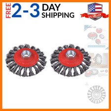 Wire Wheel for 4 1/2 Angle Grinder, 2 Pack 4 Inch Twist Knotted Wire Wheel fo...