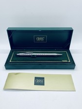 Vtg Silver Chrome Cross Classic Century Ballpoint Pen w/ Box Blue Ink Works