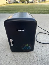 Chefman Portable Personal Fridge Black Mini Refrigerator for 6-Pack, Skin Care