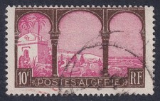 ALGERIA 1927 Bay of Algiers 10f Carmine and Brown SG 69 Used (CV £65)