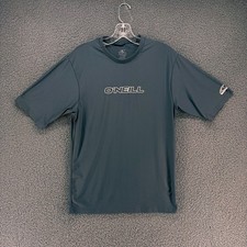 O'Neill Swim Shirt Medium Gray Short Sleeve UV Protection Logo Graphic