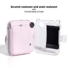 Clear Instant Camera Case PC Antiscratch Camera Sleeve With Adjustable Shoulder
