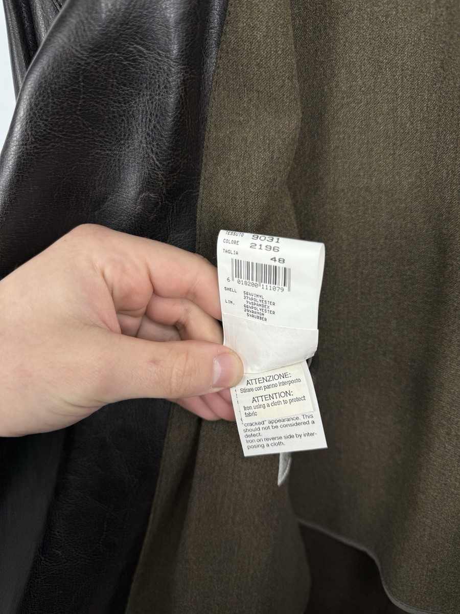 🇮🇹 Vintage 80s Armani Collezioni Faux Leather Overcoat Jacket