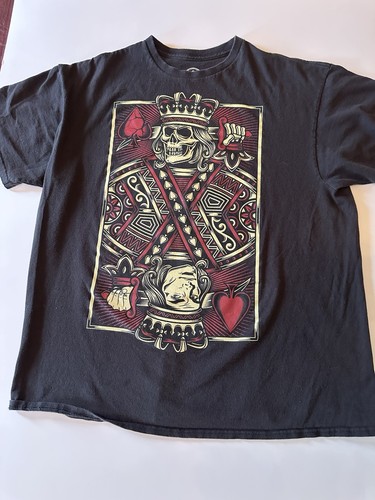 Dom King Of Spades Size XL Mens Black Red Skull Grunge Goth Dark Dramatic Punk