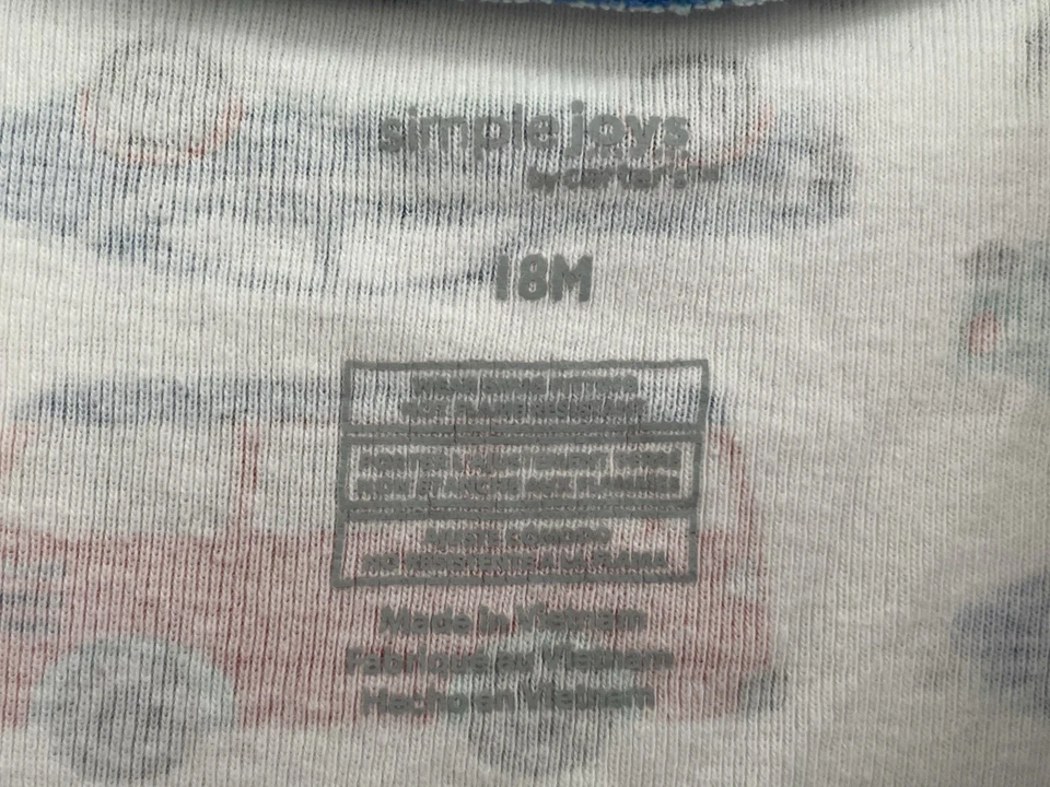 Carter's Bebé Niños 1 Pieza Coches Coloridos Algodón Cremallera Manga Larga Pijamas Blanco 18M Foto 2 de 4