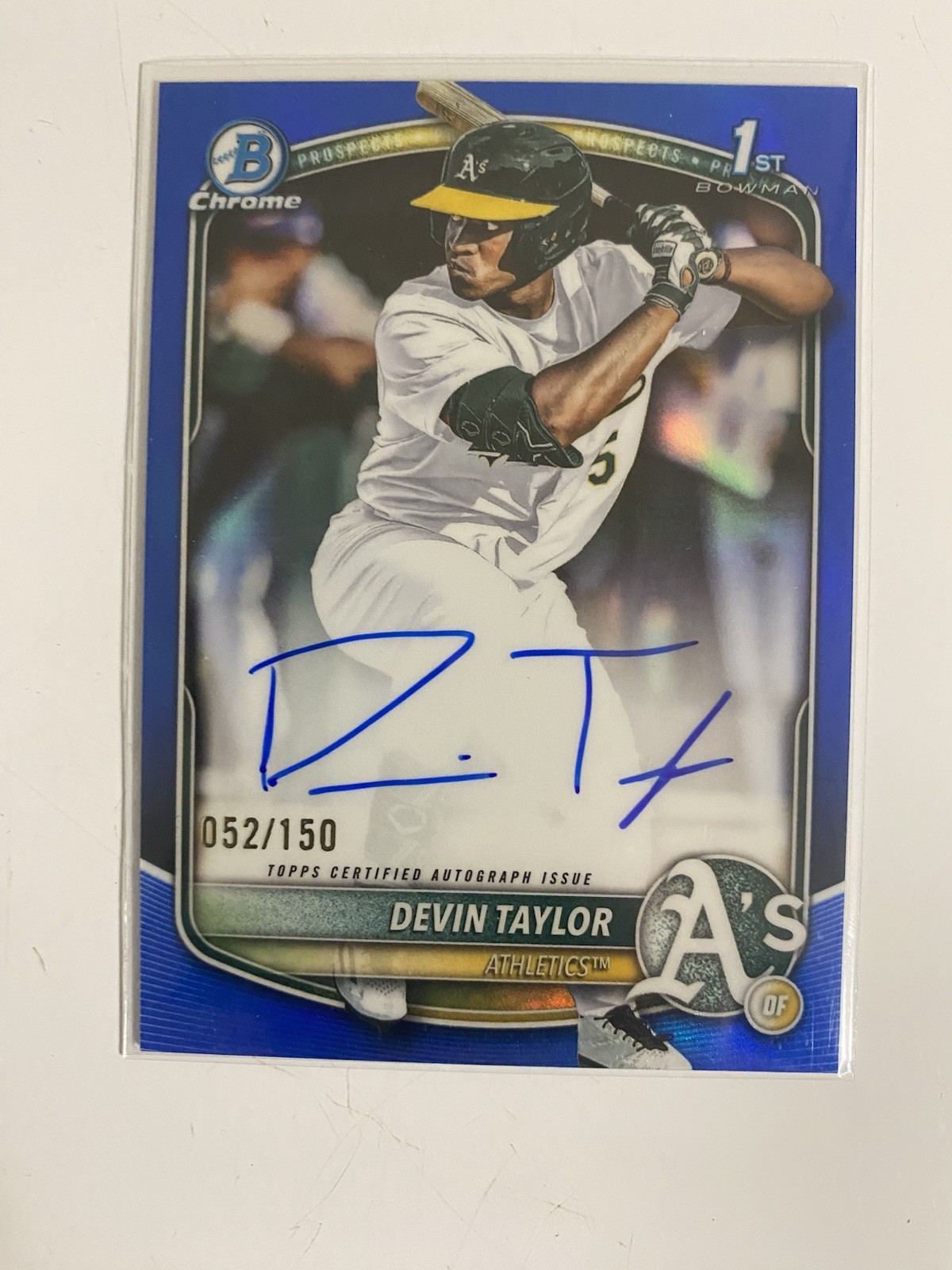 2025 Bowman Chrome Draft Devin Taylor True Blue Auto /150