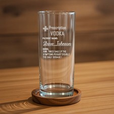 personalised wine glass hiball vodka whisky gin pint beer PRESCRIPTION glass
