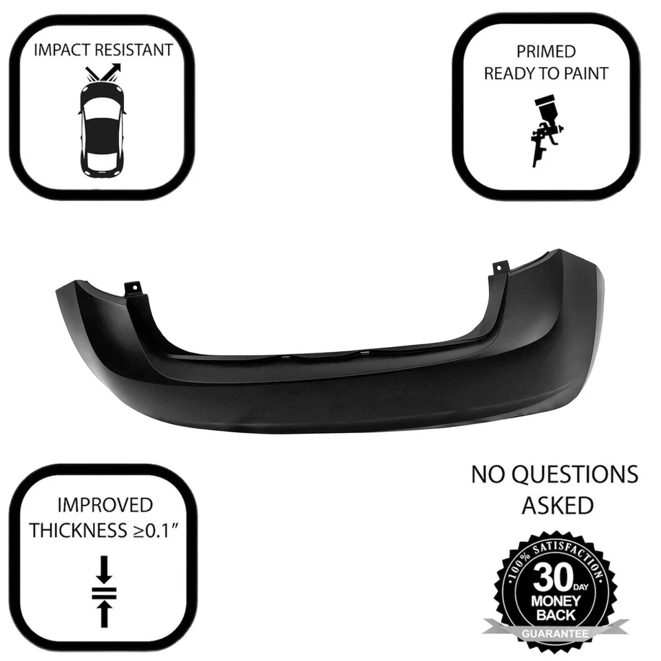 Cubierta de parachoques trasero imprimada fascia para Nissan Versa Note S SL SV Plus 2014-2016 Foto 3 de 4