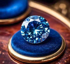 Loose 6.00 CT Round Cut Natural Blue Color Lab Grown CVD Diamond VVS1 Certified