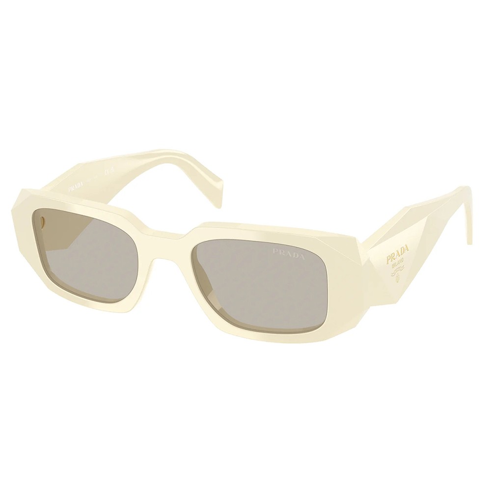 Prada PR 17WS White Milk Plastic Sunglasses with Brown Lens