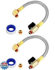 QWORK 2 Pack Extended Tank Drain Valve Assembly Kit for Air Compressor, Inclu