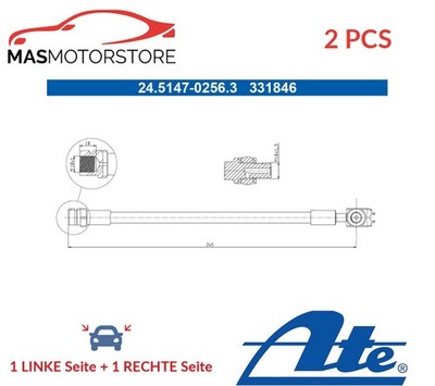 BREMSSCHLAUCH BREMSLEITUNG PAAR ATE 245147-02563 2PCS A FÜR VW GOLF VI,BEETLE