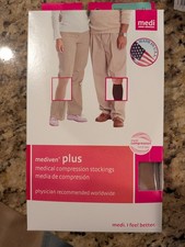 Medi Mediven Plus Calf High Compression, Open Toe, 20-30mm Hg, Size: V Beige