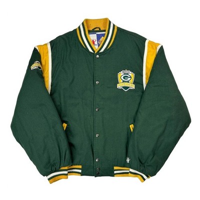 Green Bay Packers Logo Athletics Varsity Jacket - XL Green Polyester