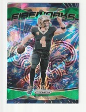 2024 Panini Prizm #11 Derek Carr Fireworks Green Ice Prizm