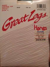 NWT Hanes Great Legs Pantyhose NYLON STOCKINGS HOSIERY SANDALFOOT Pearl AB