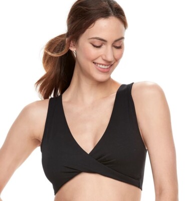 Lamaze 237861 Womens Maternity Nursing Wide Band Bra Black Size Medium