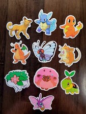 STICKERS x 10 Pok mon Anime Animation Various Cute Animal Sticker POK4