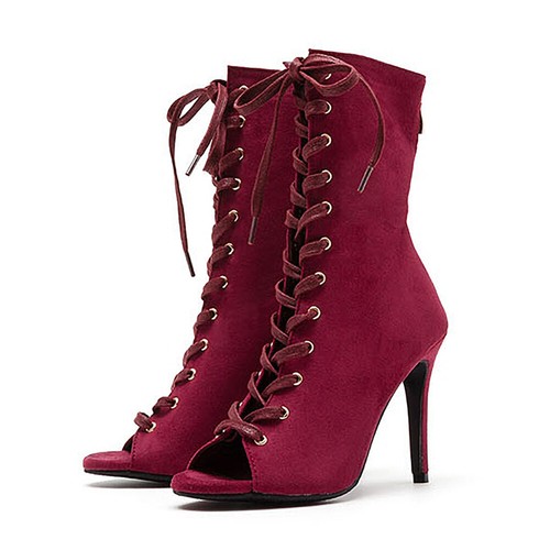 Mujeres Zapatos de Baile Latino de Salón 11CM Tacones Altos Tango Salsa Jazz Botas EU33-46 - Imagen 8 de 16