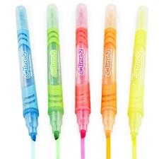 Pentel E-Line 2 Double Ended Twin Tip Highlighter Pen 1 of Each Colour Pack of 5