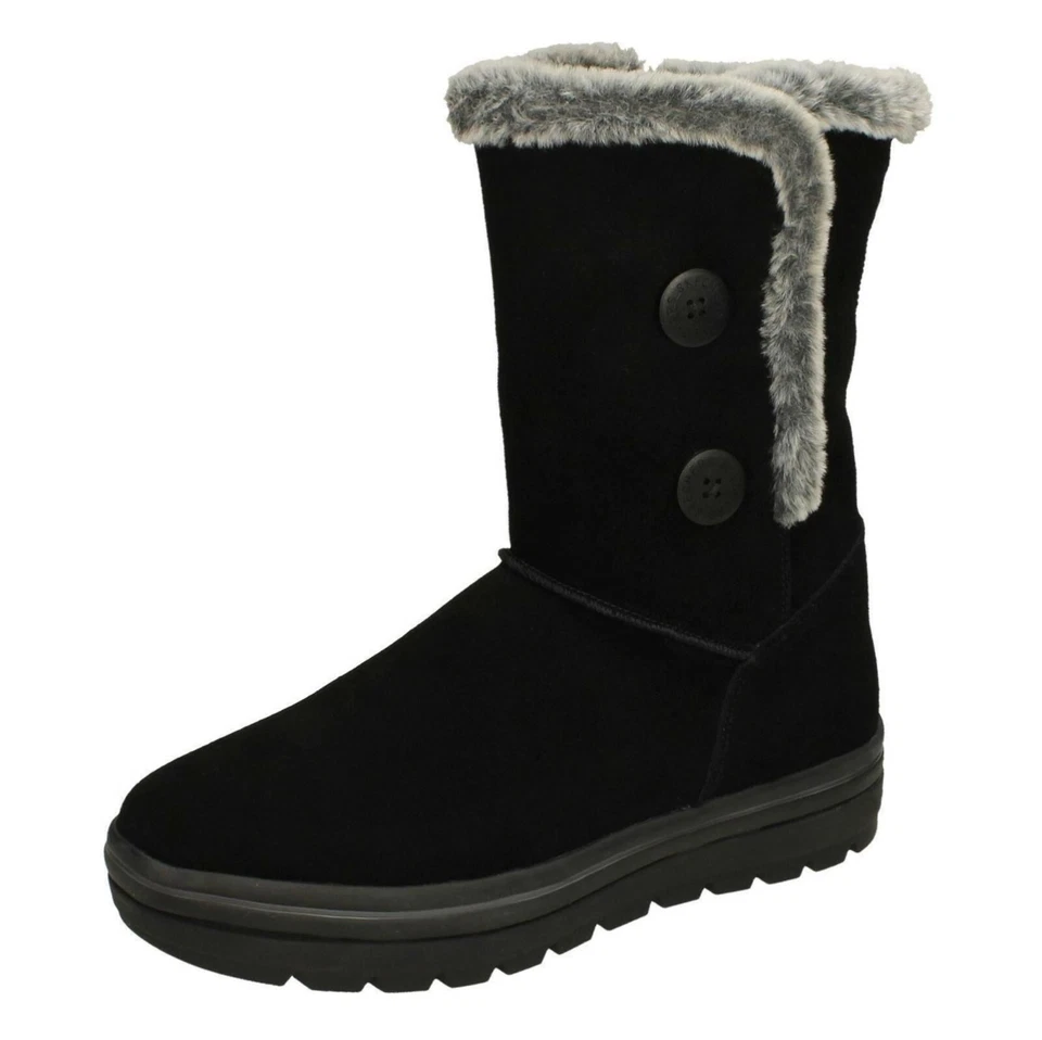 Mujer SKECHERS Ante Repele el Agua Caliente Forro Botas Invierno - 49864 Cool - Imagen 3 de 3