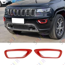 For Jeep Grand Cherokee 18+ Bright Red Fog Light Cover Lamp Frame Trim