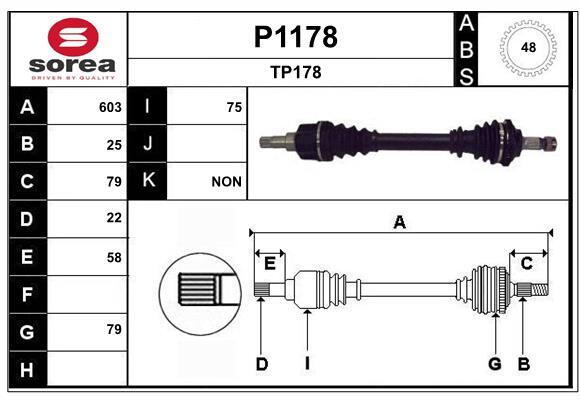 Bruit de claquement résolu avec le cardan SNRA P1178 pour Peugeot 206