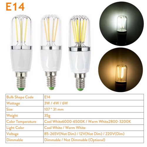 Dimmable Cob Led Bulbs Ac220v Dc12v Corn Bulb E27 360°/beam/angle Filament - Picture 8 of 9