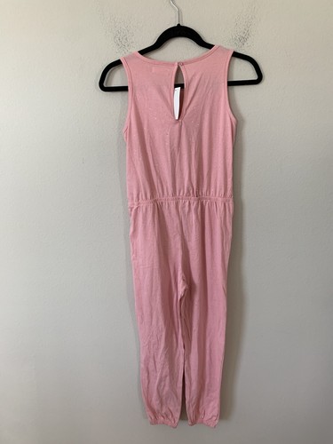 NWT! Epic Threads Girls Sz L Sleeveless Sparkle Jogger Jumpsuit Bridal Rose - Picture 4 of 5