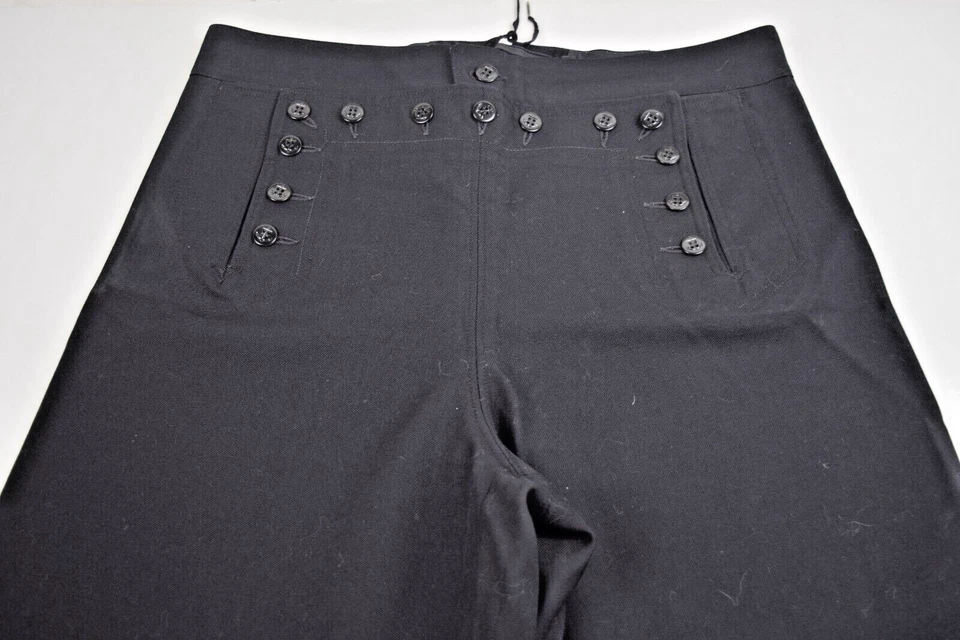 Винтажные темно-синий выпуск брюки W34 L28 1982 черный кнопка спереди регулируемый галстук jnco - Изображение 3 из 4