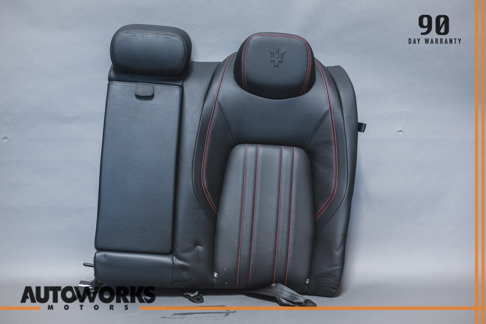 14-17 Maserati Ghibli M157 Rear Left Top Seat Cushion Trim w/ Armrest Black OEM