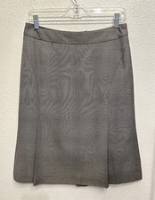 Ann Taylor Loft Pleated Wool Blend Career Skirt Lined Size 6P Front/Back Pleat