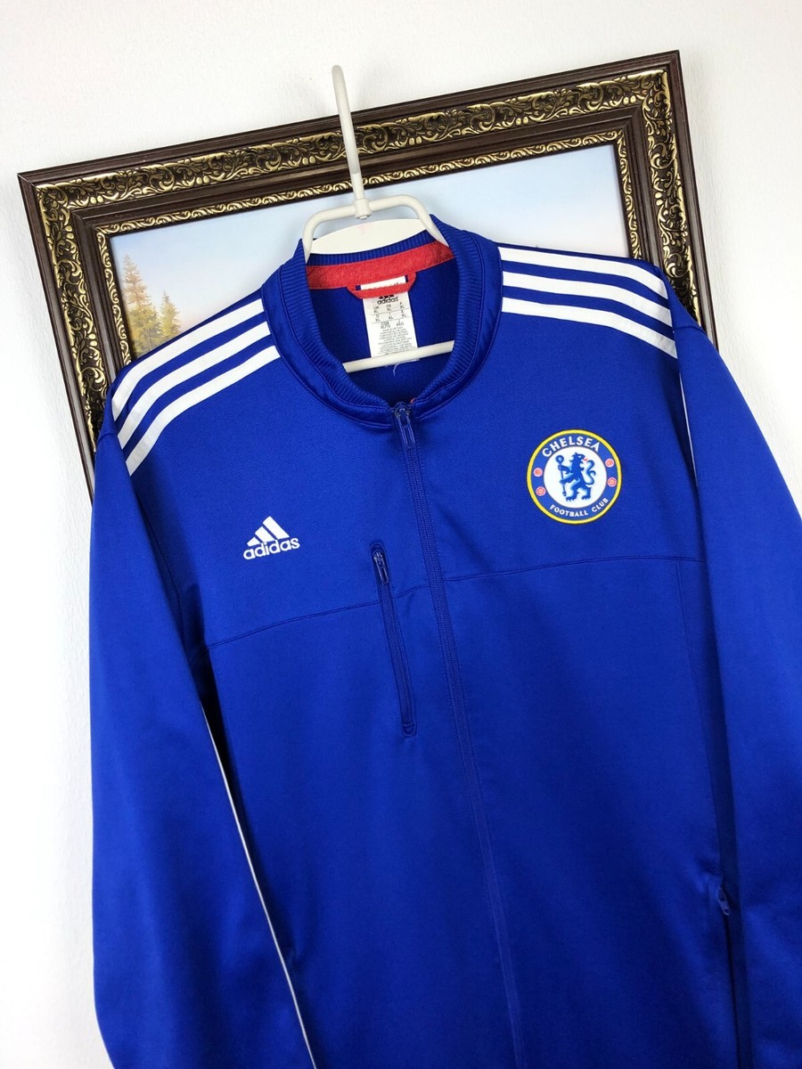 adidas CHELSEA FC CFCロゴ 青ジャケット XL Chelsea FC CFC CHE England Adidas 2014/15 Blue White Men's