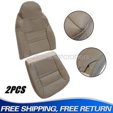 Driver Bottom & Top Leather Cover Tan For 2000 2001 Ford Excursion Limited XLT