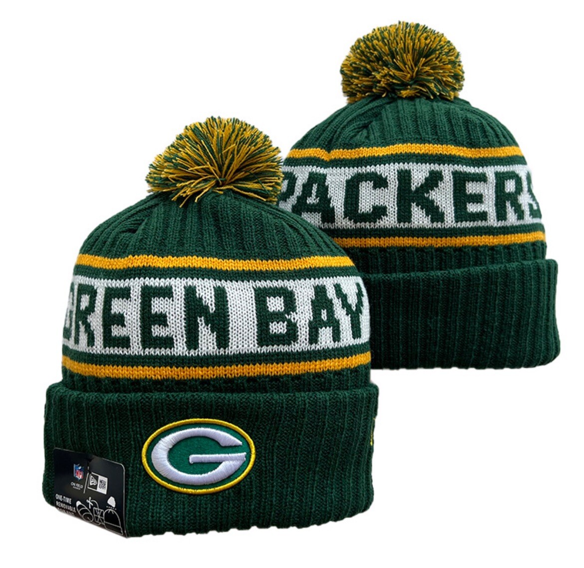 Green Bay Packers Invierno PomPom Gorro Gorra de Esquí Sombrero STOCK EE. UU. ¡ENVÍO EN 1 Día!