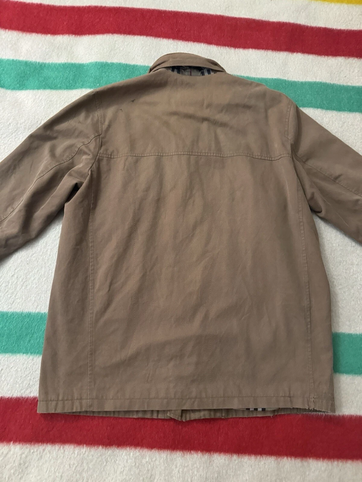 Giacca cappotto Burberry London cappuccio impacchettabile Nova check fodera lavoro XL 2X 26 5x32 5