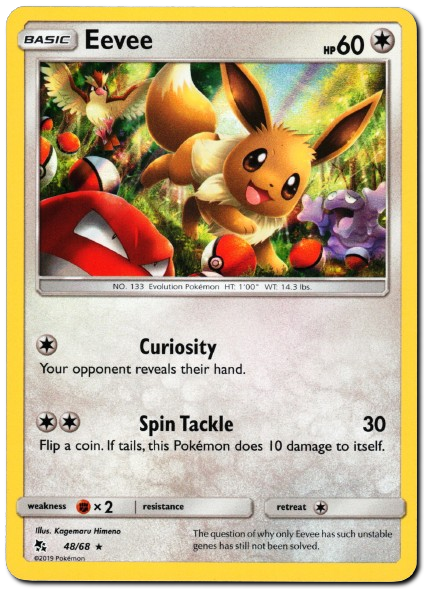 Eevee 48/68 - Hidden Fates - Pokemon TCG - Holo Rare | eBay