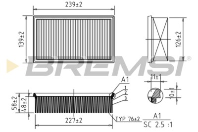 FA0528 BREMSI Luftfilter für RENAULT