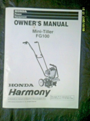 Used Honda Harmony FG100 Mini Tiller 1997 Owner's Manual | eBay