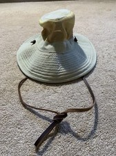 GUC Dorfman Pacific Mesh Vented UPF Cotton Broad Brim Hat KHAKI MEDIUM MSRP 50