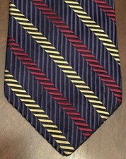 Studio Fumagalli’s Red Blue Gold 100% Imported Silk Men’s Neck Tie Made In Usa