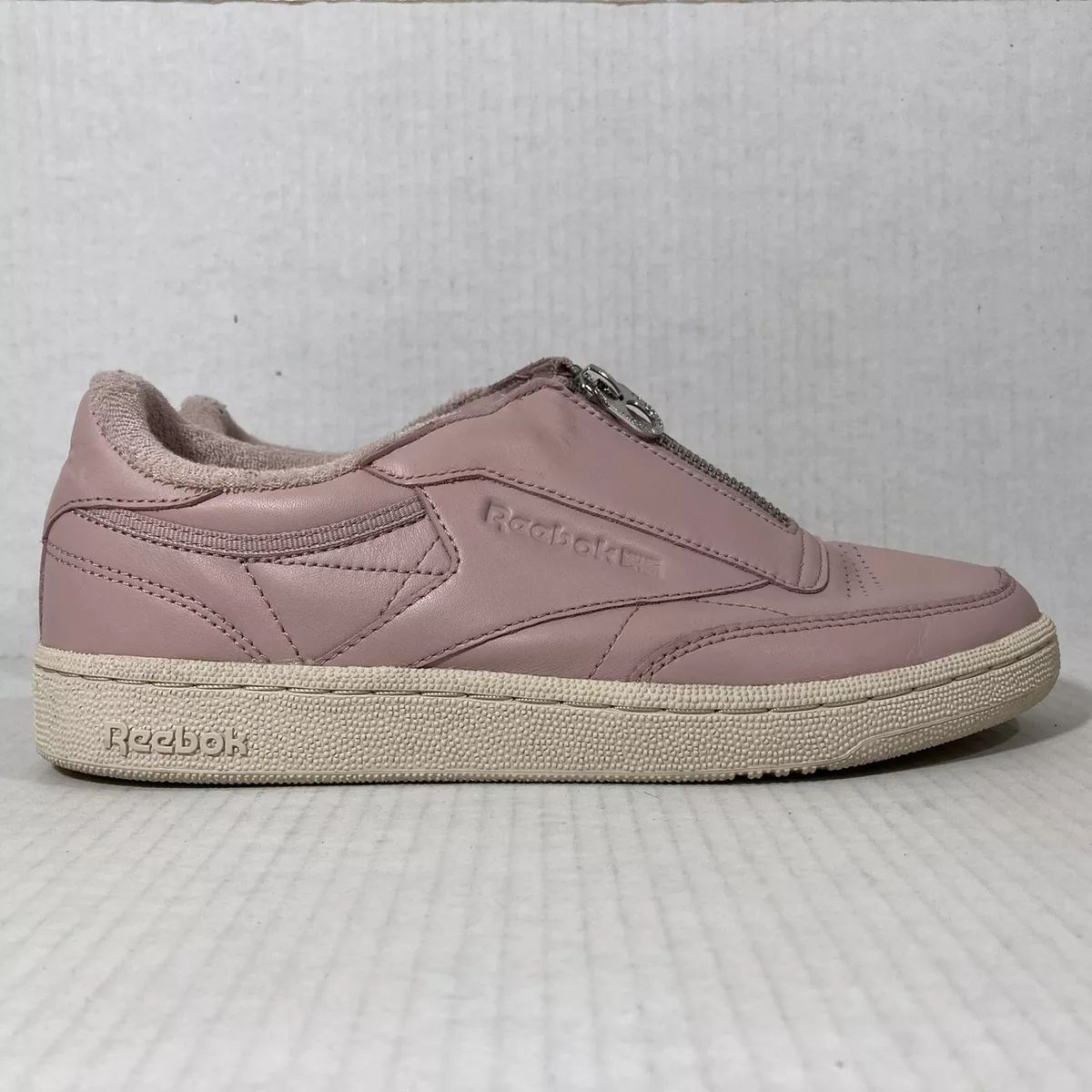 Desviación Imperio borracho Reebok Classic Club C 85 Zip Pink White Comfort Leather Slip-On Sneakers Sz  8.5 | eBay