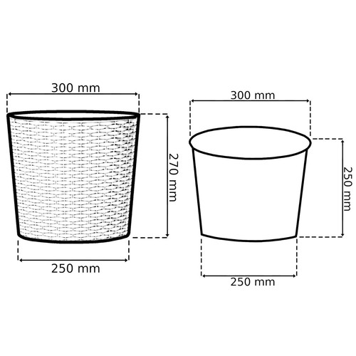 Vaso da fiori effetto rattan fioriera ceppo conico 4 misure 4 colori fioriera rotonda - Foto 20 di 31